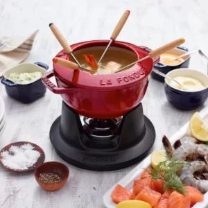 Staub Fondueset Aus Gusseisen In Kirschrot 16 Cm / 12,5 Cm / 8,4 Cm / 1,1 L 22
