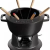 Staub Fondueset Aus Gusseisen In Schwarz 20 Cm / 12,5 Cm / 11,6 Cm / 2,3 L 26