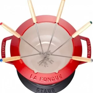 Staub Fondueset Aus Gusseisen In Kirschrot 16 Cm / 12,5 Cm / 8,4 Cm / 1,1 L 12