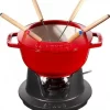 Staub Fondueset Aus Gusseisen In Kirschrot 18 Cm / 12,5 Cm / 10 Cm / 1,6 L 28