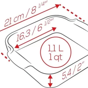 Appolia Auflaufform Quadratisch In Rot 21 Cm / 1,1 Liter 29