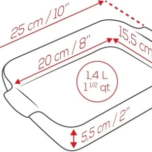 Appolia Auflaufform Rechteckig In Rot 22 Cm / 0,85 Liter 26