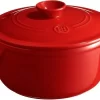 Emile Henry Schmortopf Rund In Granatapfel 26cm / 20 Cm / 11 Cm / 4 Liter / 3,3 Kg 13