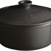 Emile Henry Schmortopf Rund In Fusain 24 Cm / 20 Cm / 11 Cm / 4 Liter 11