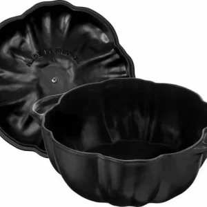 Staub Kürbis Cocotte Keramik In Schwarz 0,5 L / 16 Cm / 12,2 Cm / 10,5 Cm 11
